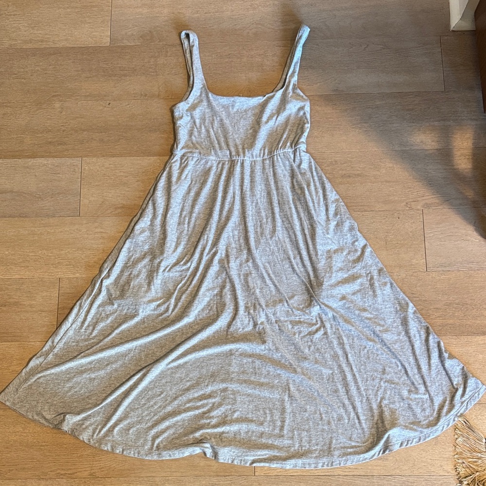 Beyond Yoga Light Gray Scoop Neck Maxi Dress